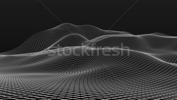 Mesh Draht Landschaft schwarz zurück abstrakten Stock foto © prill