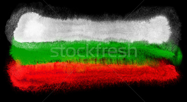 Bulgarien Flagge Illustration Wasserfarbe Hintergrund Kunst Stock foto © prill