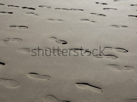 Fußabdrücke Sand Fußabdruck Strand Natur Fuß Stock foto © prill