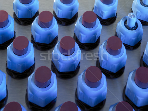 Azul iluminado electrónica detalle eléctrica aparato Foto stock © prill