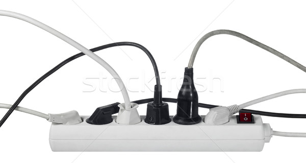 white multiple socket and plugs sideways Stock photo © prill