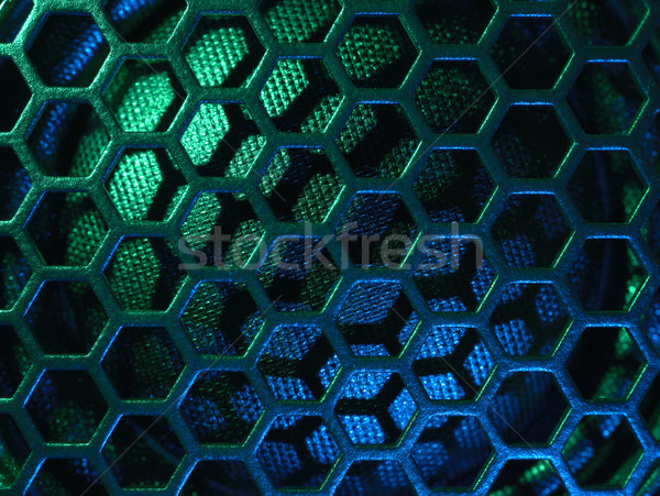 Stock photo: illuminated loudspeaker grid