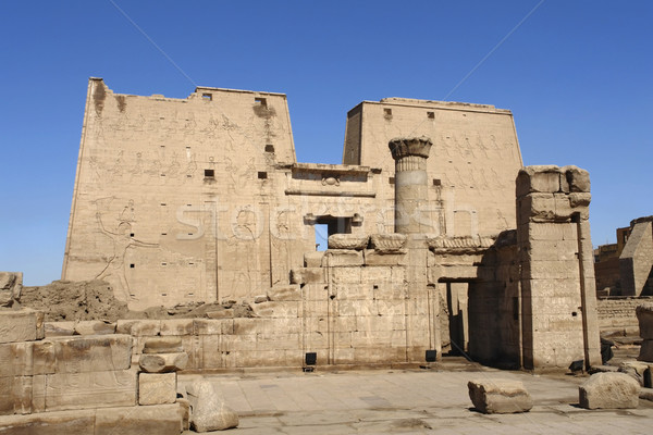 sunny illuminated Temple of Edfu in Egypt Stock photo © prill