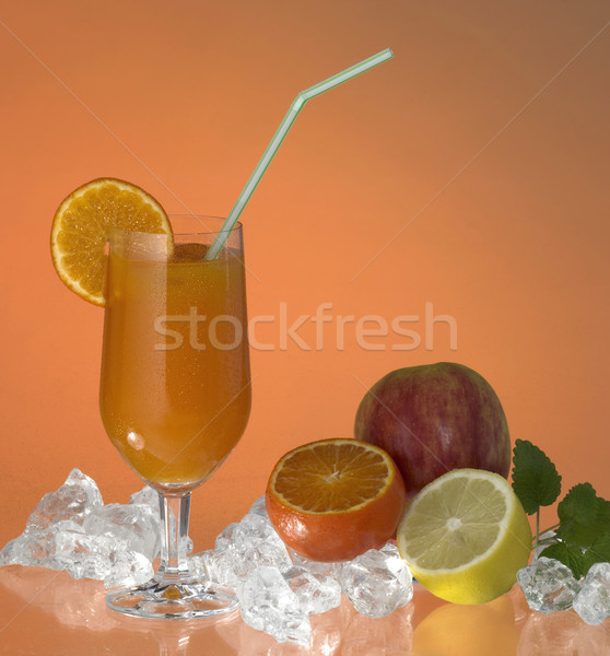 glass of fruit juice Stock photo © prill