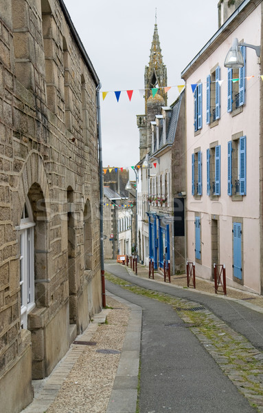 Blick auf die Straße mittelalterlichen Dorf Haus Straße Stock foto © prill