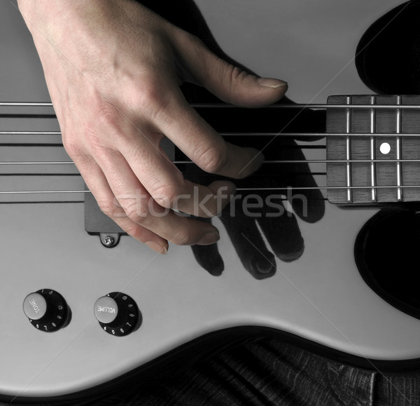 hand on bass guitar Stock photo © prill