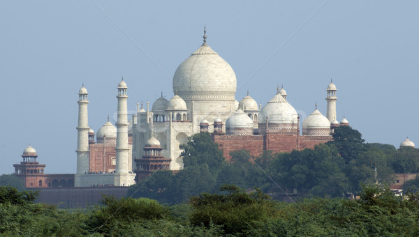Taj Mahal mausoleo India sera tempo muro Foto d'archivio © prill