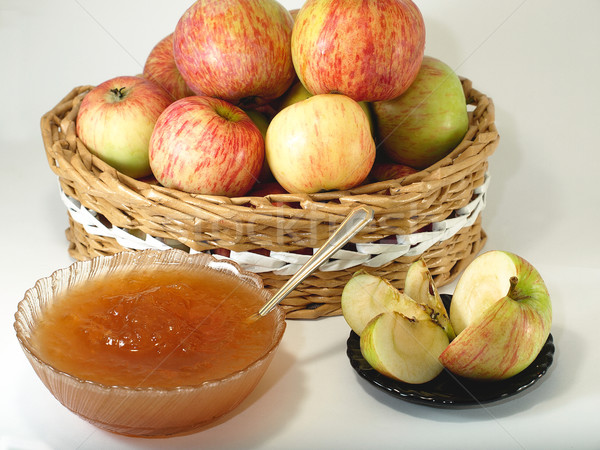 Stock foto: Apfel · Marmelade · rustikal · Essen · Obst · Küche