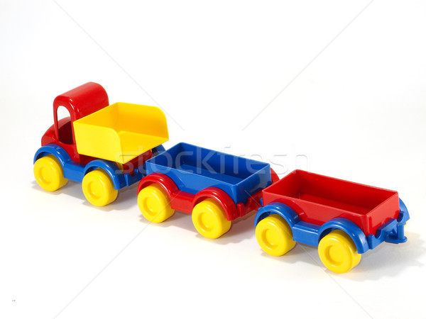 Toy car truck and trailer isolated on white background Stock photo © Pruser