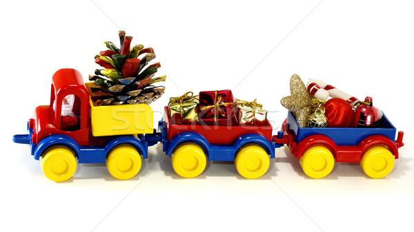 Foto stock: Juguetes · papá · noel · regalo · regalos · aislado · blanco