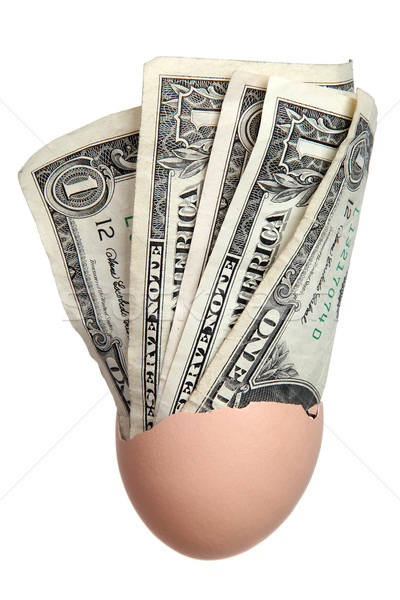 ストックフォト: 卵殻 · ドル · 銀行 · ノート · 白 · 注記