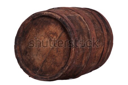 very old wooden barrel with rusty fittings Stock photo © pterwort