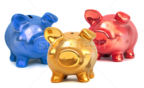 detail of colored piggy bank on white Stock photo © pterwort