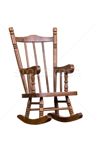 Vecchio legno sedia a dondolo sedia mobili bianco Foto d'archivio © pterwort
