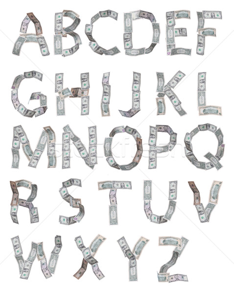 letters created with dollar banknotes Stock photo © pterwort