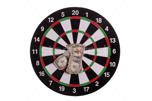 dard board with centered arrows and banknotes Stock photo © pterwort