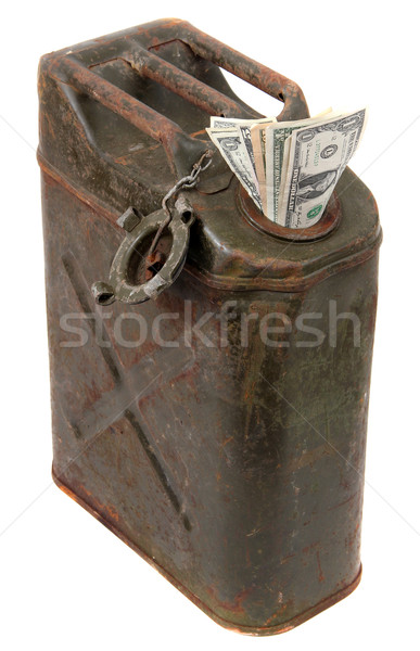 Stock photo: dollar notes and jerrycan