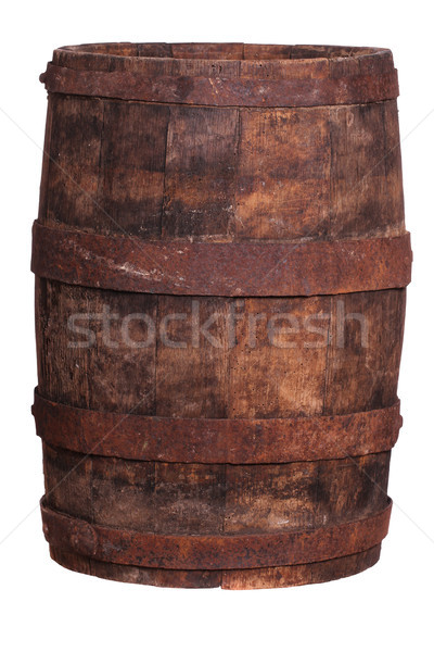 very old wooden barrel with iron fittings Stock photo © pterwort