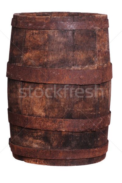 very old wooden barrel with iron fittings Stock photo © pterwort