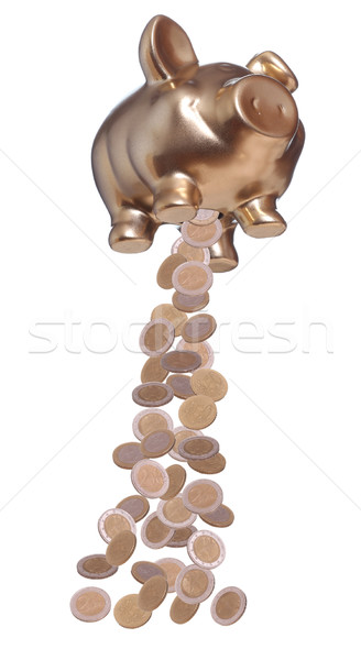 golden piggybank with falling coins Stock photo © pterwort