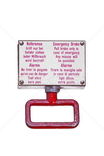 Vészhelyzet fék fém segítség biztonság veszély Stock fotó © pterwort