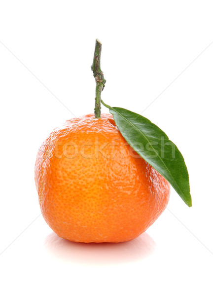 mandarin orange with green leaves  Stock photo © pterwort