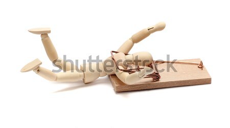 wooden doll captured in mousetrap Stock photo © pterwort