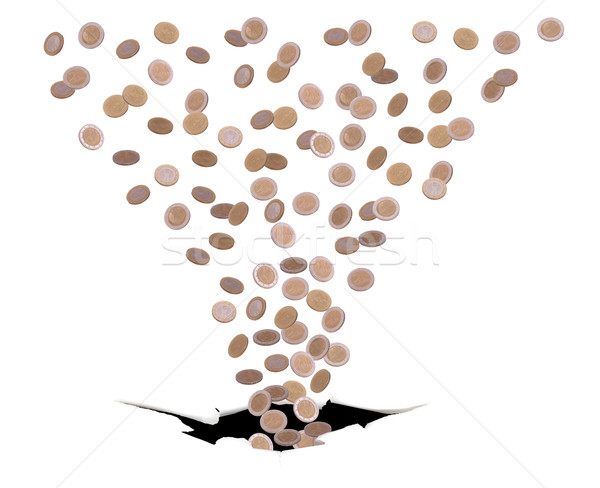 coins falling in black hole Stock photo © pterwort