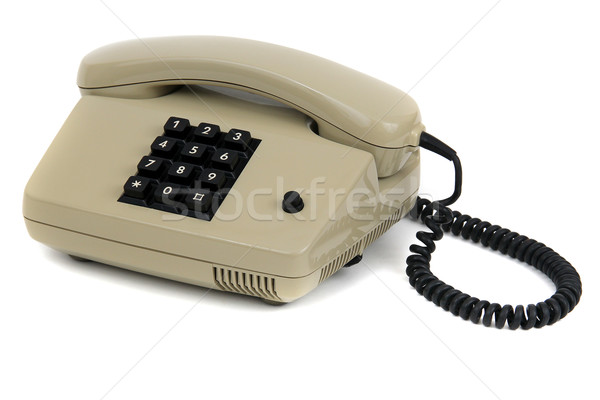Stock photo: old grey telephone