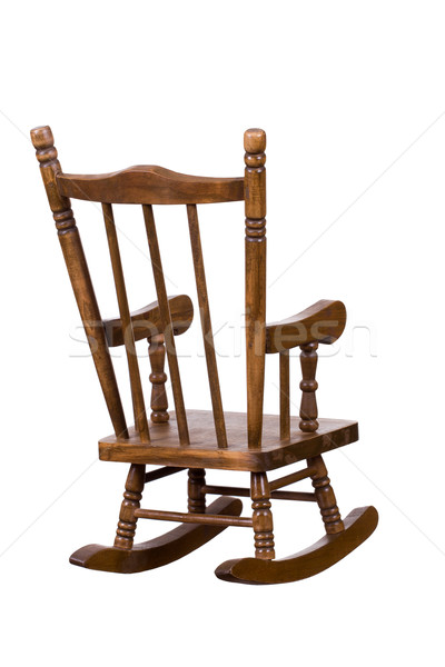 Oude houten schommelstoel stoel meubels witte Stockfoto © pterwort