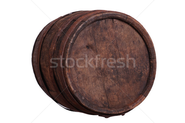 Vieux bois baril vin fond blanche [[stock_photo]] © pterwort