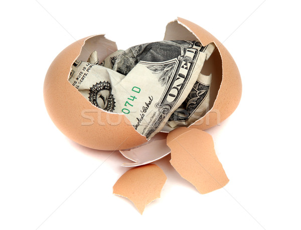 eggshell with one dollar bank note Stock photo © pterwort