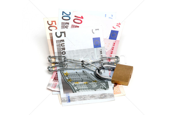 Valuta bani castel bancă lanţ euro Imagine de stoc © pterwort