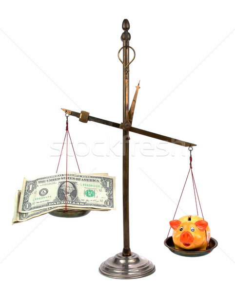 pharmacist scales with money and piggybank Stock photo © pterwort