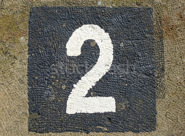 2 - weathered number on old stone Stock photo © pterwort