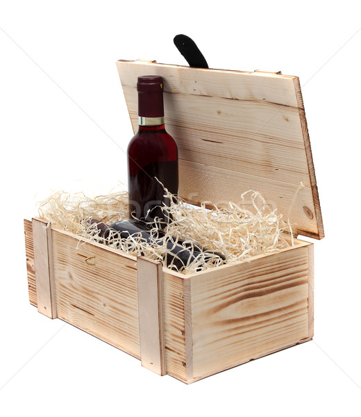 wine bottle in wooden case Stock photo © pterwort