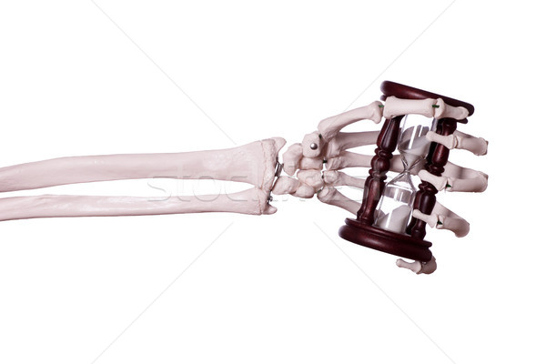 Sabbia timer scheletro mano istruzione segno Foto d'archivio © pterwort