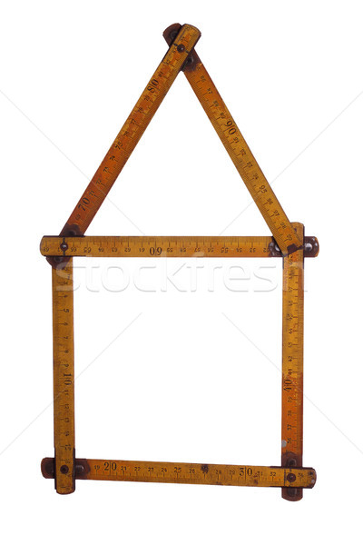 symbol of house made of old yardstick Stock photo © pterwort