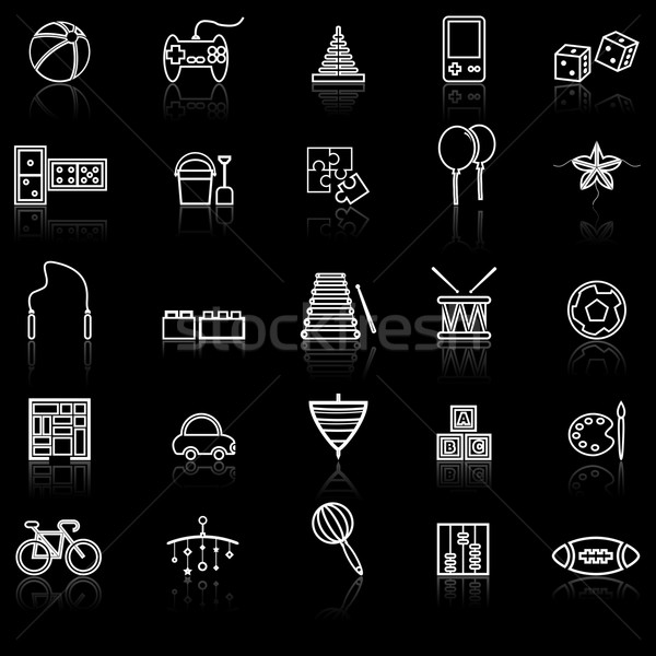 Toy line icons with reflect on white Stock photo © punsayaporn