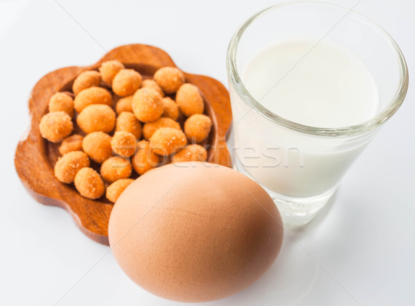 Stockfoto: Eiwit · maaltijd · pinda · melk · ei · textuur