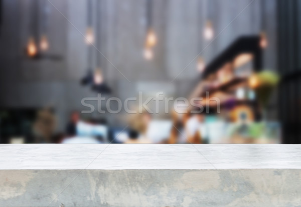 Beton wazig coffeeshop menigte tabel ontspannen Stockfoto © punsayaporn