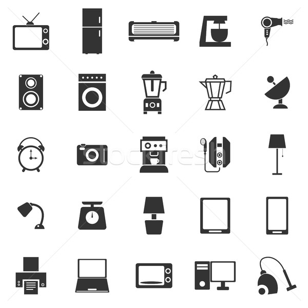 Household icons on white background Stock photo © punsayaporn