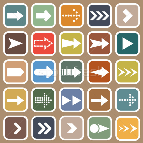 Arrow flat icons on brown background Stock photo © punsayaporn