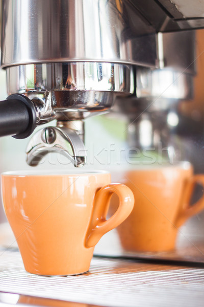 Orange cup of coffee for espresso Stock photo © punsayaporn