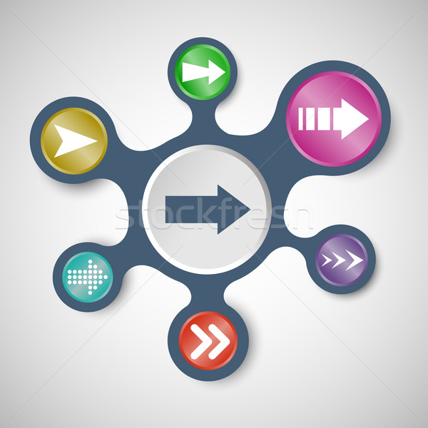 Arrow infographic templates with connected metaballs Stock photo © punsayaporn