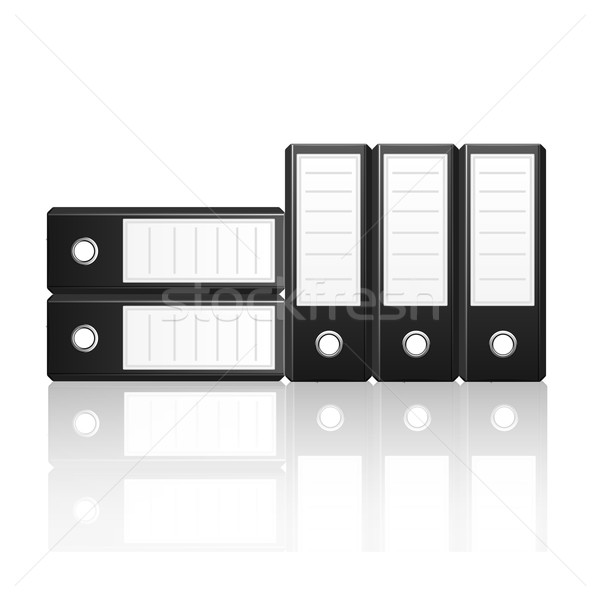 Black binders vertical and  horizontal isolated on white backgro Stock photo © punsayaporn