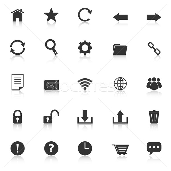 Tool bar icons with reflect on white background Stock photo © punsayaporn