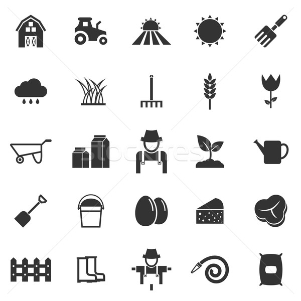 Stock photo: Farming icons on white background