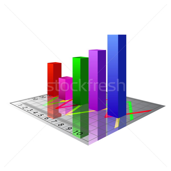 Vector 3D bar graph isolated on white background Stock photo © punsayaporn