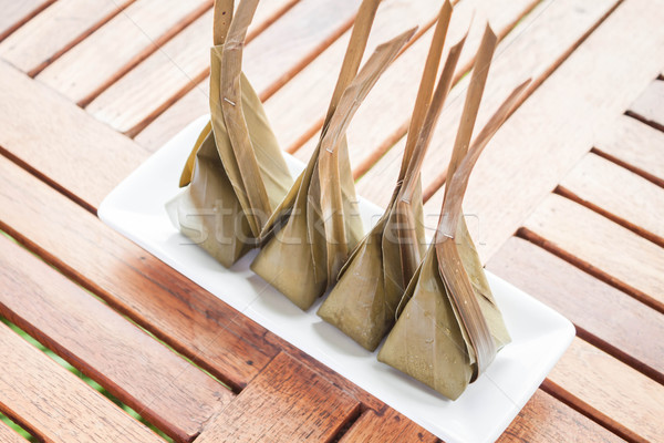 Steamed flour with coconut filling dessert Stock photo © punsayaporn